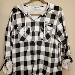 Minhas Brewery Black and White Plaid Shirt